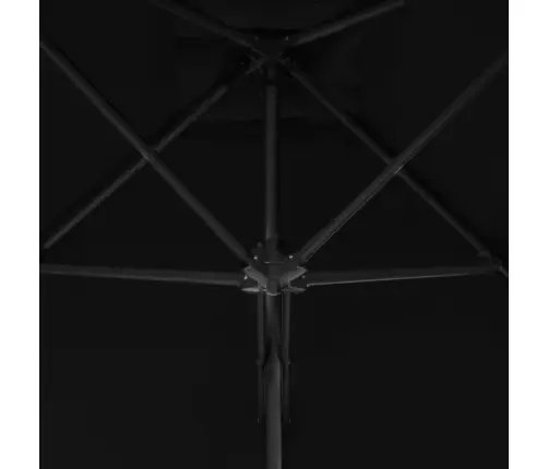 Dārza Saulessargs Ar Tērauda Kātu, 300X230 Cm, Melns Vidaxl