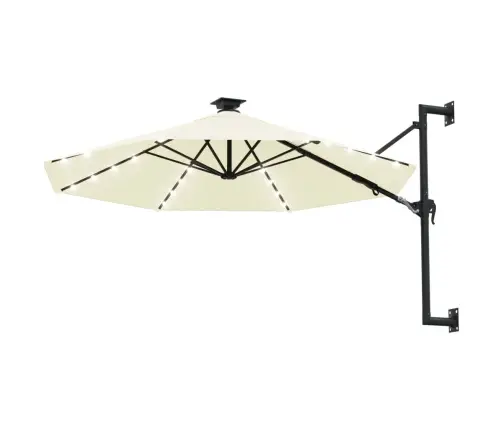 Saulessargs Ar Metāla Kātu Un Led, Smilšu Krāsā, 300 Cm Vidaxl