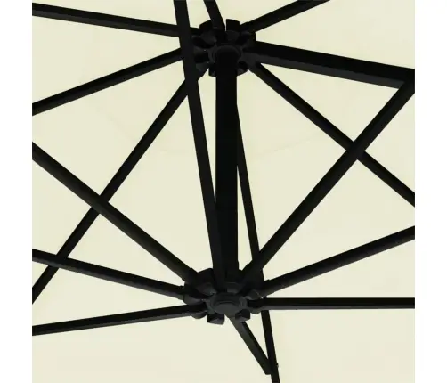 Saulessargs Ar Metāla Kātu Un Led, Smilšu Krāsā, 300 Cm Vidaxl