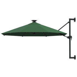 Saulessargs Ar Metāla Kātu Un Led, Zaļš, 300 Cm Vidaxl