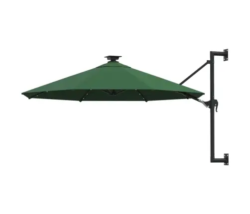 Saulessargs Ar Metāla Kātu Un Led, Zaļš, 300 Cm Vidaxl