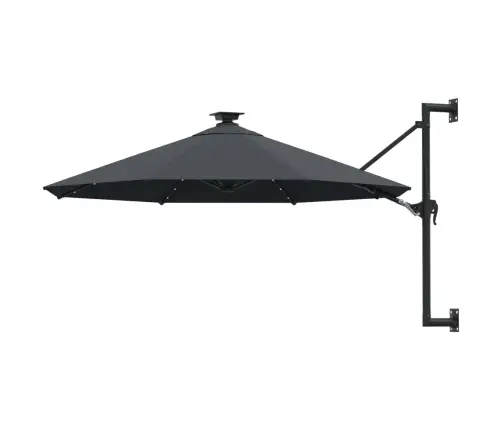 Saulessargs Ar Metāla Kātu Un Led, Antracītpelēks, 300 Cm Vidaxl