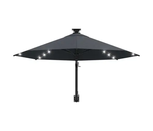 Saulessargs Ar Metāla Kātu Un Led, Antracītpelēks, 300 Cm Vidaxl