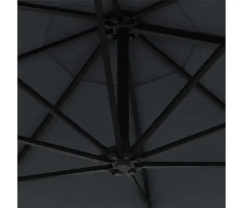 Saulessargs Ar Metāla Kātu Un Led, Antracītpelēks, 300 Cm Vidaxl