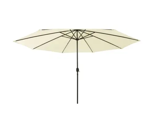 Sodo Skėtis Nuo Saulės Su Led Lemputėmis, Smėlio, 400Cm