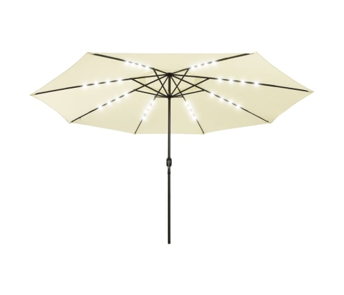 Ombrellone Da Giardino Con Luci Led 400 Cm Sabbia Vidaxl