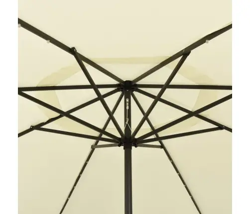 Sodo Skėtis Nuo Saulės Su Led Lemputėmis, Smėlio, 400Cm