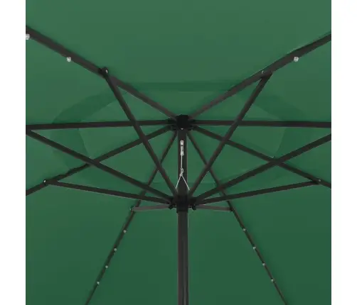 Sodo Skėtis Nuo Saulės Su Led Lemputėmis, Žalias, 400Cm