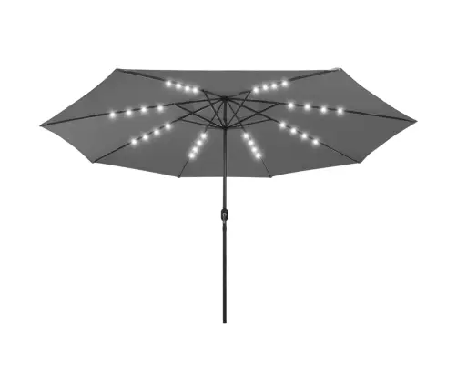 Sodo Skėtis Nuo Saulės Su Led Lemputėmis, Antracito, 400Cm