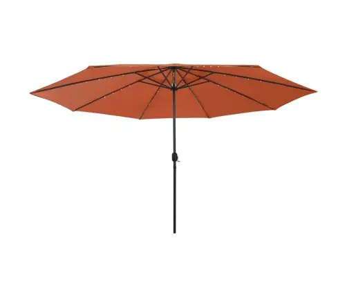Ombrellone Da Giardino Con Luci Led 400 Cm Sarkanbrūns Vidaxl