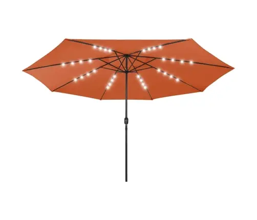 Ombrellone Da Giardino Con Luci Led 400 Cm Sarkanbrūns Vidaxl