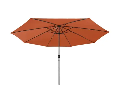 Ombrellone Da Giardino Con Luci Led 400 Cm Sarkanbrūns Vidaxl