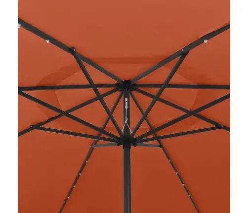 Ombrellone Da Giardino Con Luci Led 400 Cm Sarkanbrūns Vidaxl