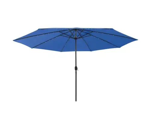 Sodo Skėtis Nuo Saulės Su Led Lemputėmis, Mėlynas, 400Cm