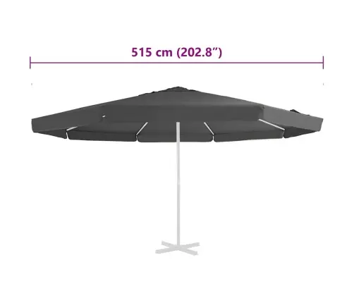 Saulessarga Rezerves Audums, 515 Cm, Antracītpelēks Vidaxl
