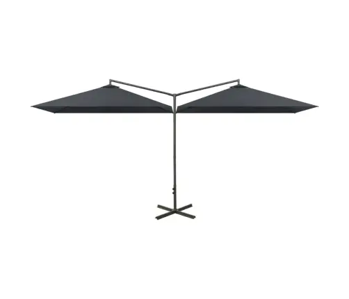 Dubultais Saulessargs Ar Tērauda Kātu, 600X300 Cm, Pelēks Vidaxl