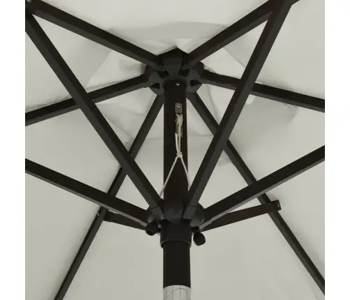 Saulessargs Ar Led Gaismām, Smilšu Krāsā, 200X211 Cm, Alumīnijs Vidaxl