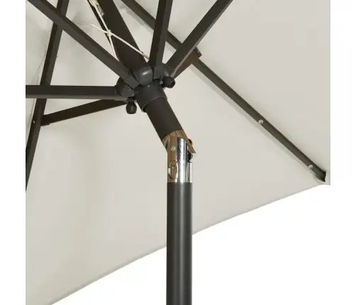 Saulessargs Ar Led Gaismām, Smilšu Krāsā, 200X211 Cm, Alumīnijs Vidaxl