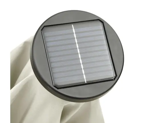 Saulessargs Ar Led Gaismām, Smilšu Krāsā, 200X211 Cm, Alumīnijs Vidaxl