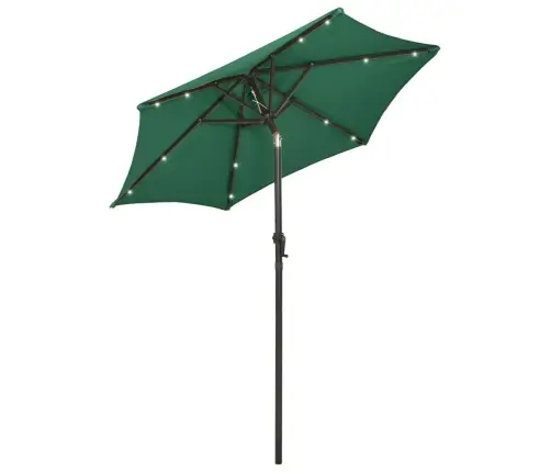 Saulessargs Ar Led Gaismām, Zaļš, 200X211 Cm, Alumīnijs Vidaxl