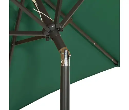 Saulessargs Ar Led Gaismām, Zaļš, 200X211 Cm, Alumīnijs Vidaxl