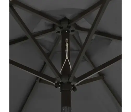 Saulessargs Ar Led, Antracītpelēks, 200X211 Cm, Alumīnijs Vidaxl