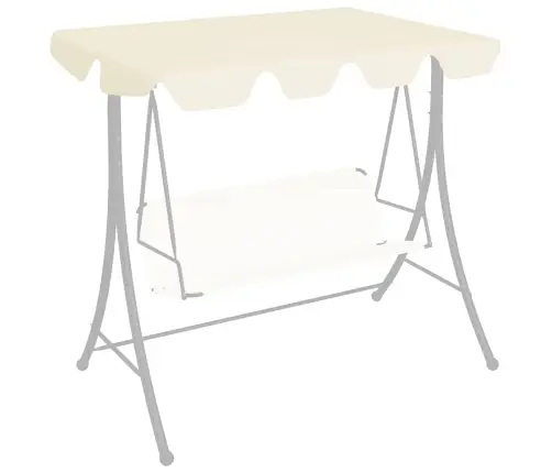 Dārza Šūpoļu Rezerves Jumtiņš, Krēmkrāsas, 188/168X145/110 Cm Vidaxl