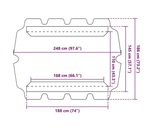 Pakaitinis Skliautas Sodo Sūpynėms, Geltonas, 188/168X145/110Cm