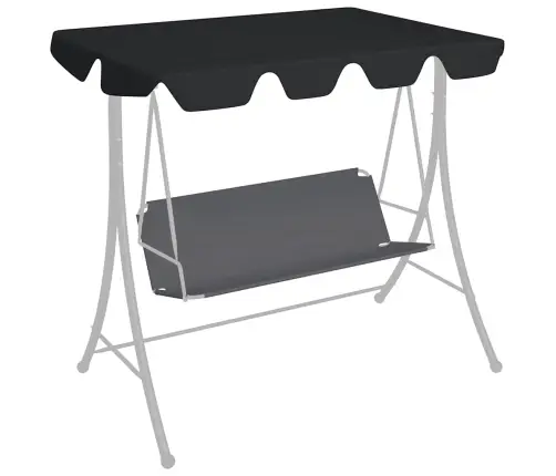 Dārza Šūpoļu Rezerves Jumtiņš, Melns, 188/168X145/110 Cm Vidaxl