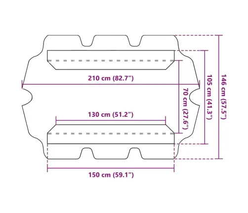 Dārza Šūpoļu Rezerves Jumtiņš, Sarkanbrūns, 150/130X105/70 Cm Vidaxl
