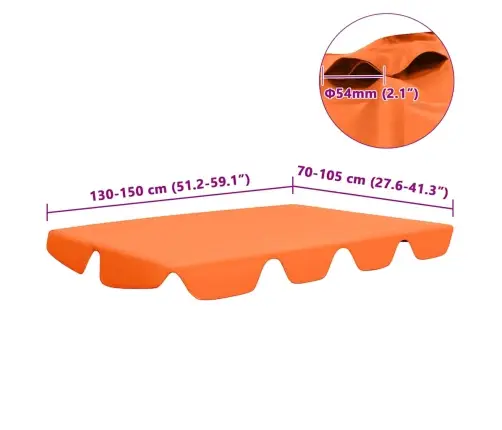 Dārza Šūpoļu Rezerves Jumtiņš, Oranžs, 150/130X105/70 Cm Vidaxl