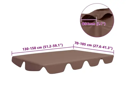 Dārza Šūpoļu Rezerves Jumtiņš, Brūns, 150/130X105/70 Cm Vidaxl