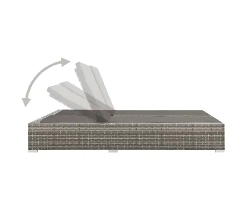 Dvivietis Saulės Gultas, Pilkos Spalvos, Poliratanas