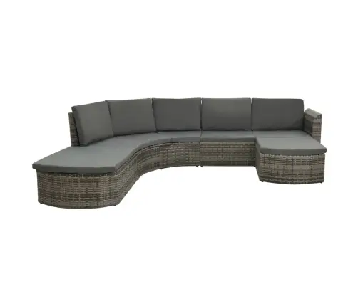 Sodo Komplektas Su Pagalvėlėmis, 4 Dalių, Pilkas, Poliratanas