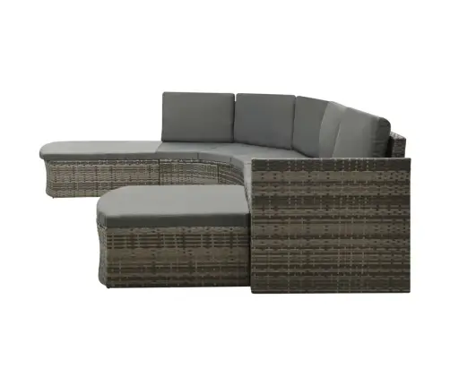 Sodo Komplektas Su Pagalvėlėmis, 4 Dalių, Pilkas, Poliratanas