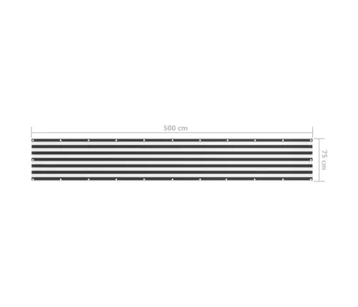 Balkono Pertvara, Antracito/Balta, 75X300cm Oksfordo Audinys
