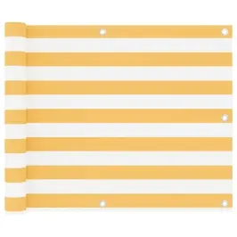 Balkona Aizslietnis, 75X300 Cm, Balts Un Dzeltens Audums Vidaxl