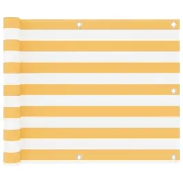 Balkona Aizslietnis, 75X600 Cm, Balts Un Dzeltens Audums Vidaxl