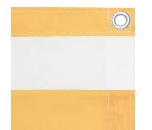Balkona Aizslietnis, 90X300 Cm, Balts Un Dzeltens Audums Vidaxl