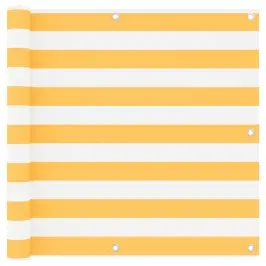 Balkona Aizslietnis, 90X400 Cm, Balts Un Dzeltens Audums Vidaxl