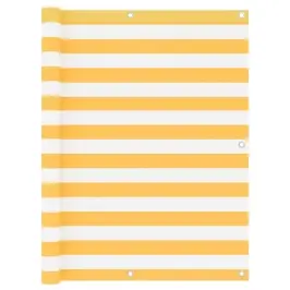 Balkona Aizslietnis, 120X300 Cm, Balts Un Dzeltens Audums Vidaxl