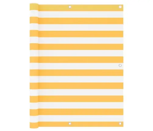 Balkona Aizslietnis, 120X300 Cm, Balts Un Dzeltens Audums Vidaxl