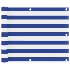 Balkona Aizslietnis, 75X500 Cm, Balts Un Zils Oksforda Audums Vidaxl