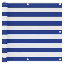 Balkona Aizslietnis, 90X300 Cm, Balts Un Zils Oksforda Audums Vidaxl