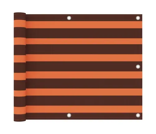 Balkona Aizslietnis, 75X400 Cm, Oranžs Un Brūns Oksforda Audums Vidaxl