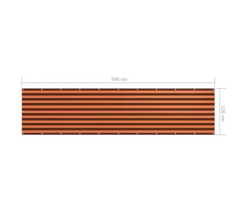 Balkona Aizslietnis, 120X500 Cm, Oranžs Un Brūns Audums Vidaxl