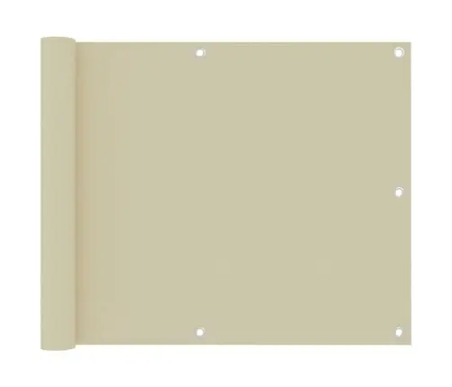 Balkona Aizslietnis, 75X300 Cm, Krēmkrāsas Oksforda Audums Vidaxl