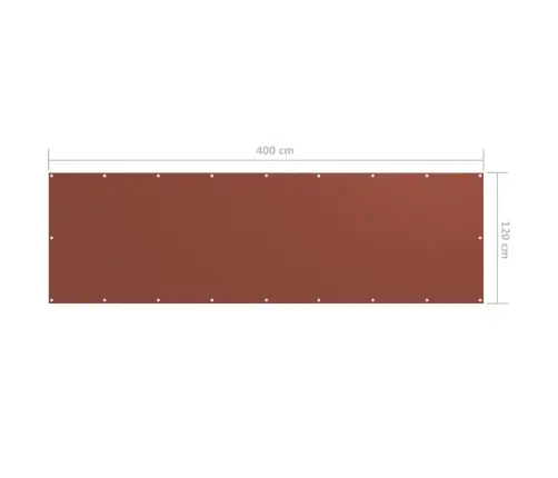 Balkona Aizslietnis, 120X400 Cm, Sarkanbrūns Oksforda Audums Vidaxl