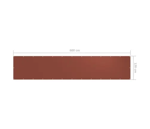 Balkona Aizslietnis, 120X600 Cm, Sarkanbrūns Oksforda Audums Vidaxl
