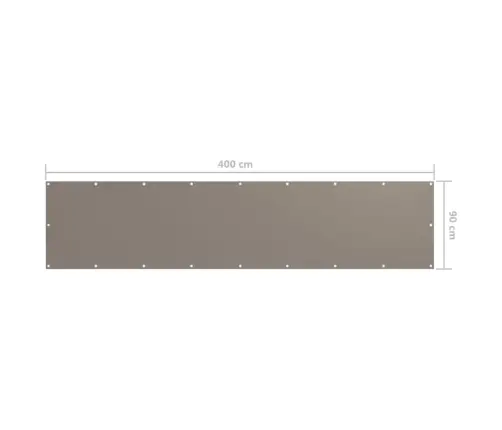 Balkona Aizslietnis, 90X400 Cm, Pelēkbrūns Oksforda Audums Vidaxl
